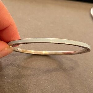 Pandora Sterling Silver Radiant Hearts Air Blue Enamel Bangle 590537